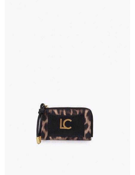 Tarjetero de leopardo con bolsillo delantero Lola Casademunt