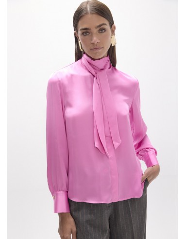 Camisa fluida rosa con lazada Lola Casademunt, imagen 5