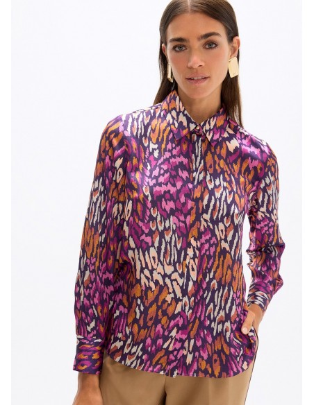 Camisa mancha animal en morados Lola Casademunt
