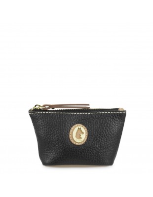 Monedero llavero de piel Oasis El Potro color negro