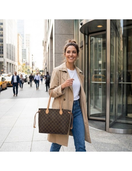 Bolso tote grande Chess El Potro color marrón