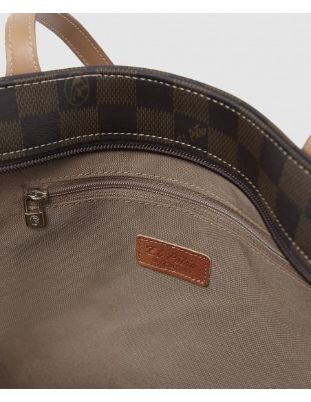 Bolso tote grande Chess El Potro color marrón