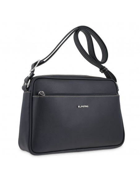 Bolso bandolera grande Angula El Potro color negro