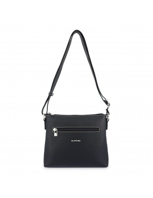 Bolso bandolera plano Angula El Potro color negro