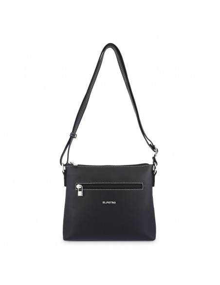 Bolso bandolera plano Angula El Potro color negro