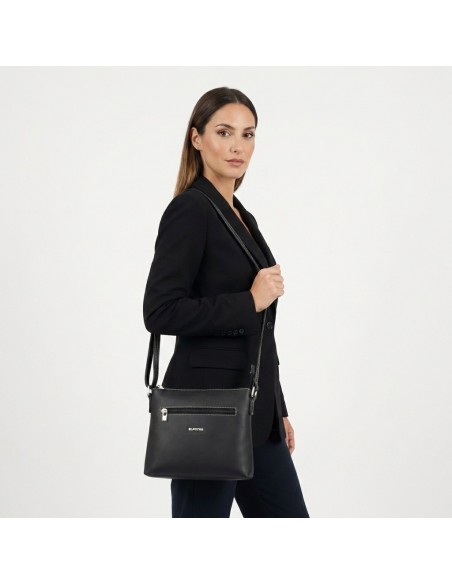 Bolso bandolera plano Angula El Potro color negro