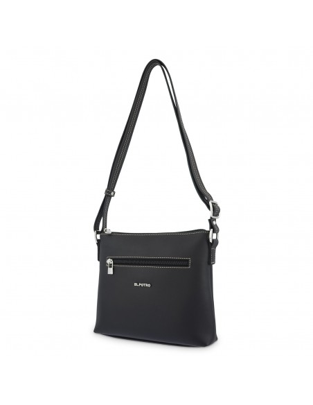 Bolso bandolera plano Angula El Potro color negro