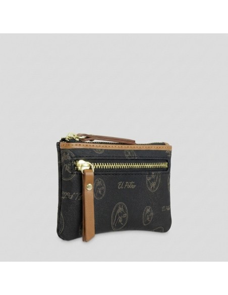 Monedero plano Vintage El Potro color negro