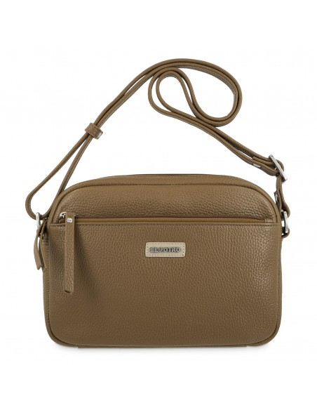 Bolso bandolera tres cremalleras de piel Azahar El Potro