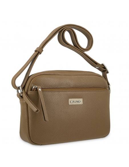 Bolso bandolera tres cremalleras de piel Azahar El Potro