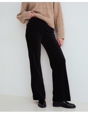 Pantalón wide leg de pana Yerse negro 2