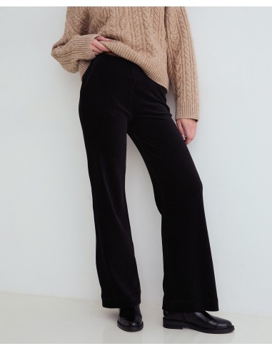 Pantalón wide leg de pana Yerse negro