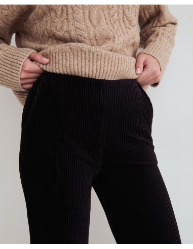 Pantalón wide leg de pana Yerse negro
