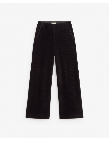 Pantalón wide leg de pana Yerse negro