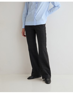 Pantalón recto de punto a cuadros Yerse gris oscuro 2