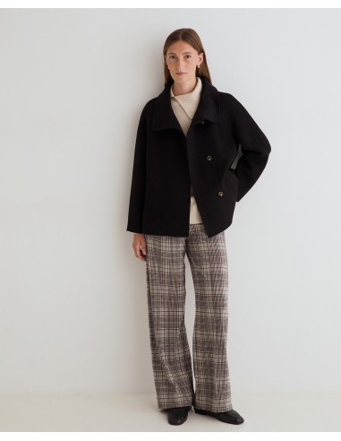 Pantalón wide leg de cuadros Yerse beige