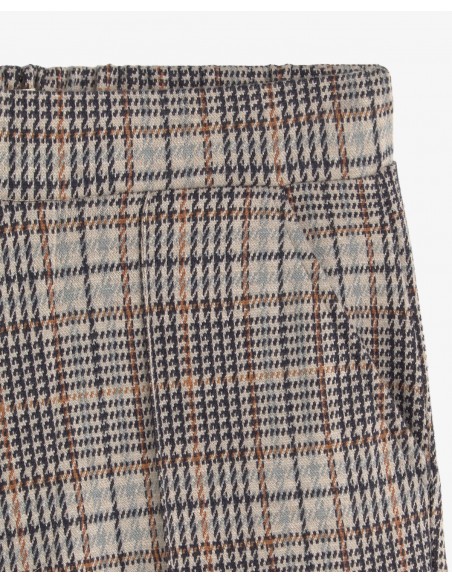 Pantalón wide leg de cuadros Yerse beige
