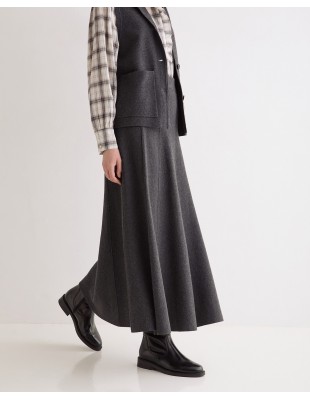 Falda midi de punto evasé Yerse gris oscuro 2