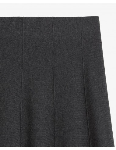 Falda midi de punto evasé Yerse gris oscuro