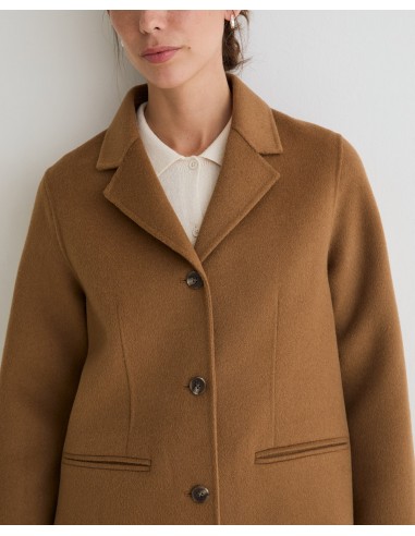 Abrigo midi de lana doble faz handmade Yerse camel