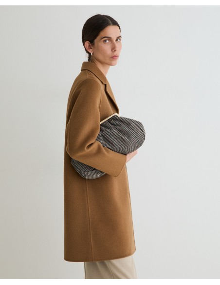 Abrigo midi de lana doble faz handmade Yerse camel