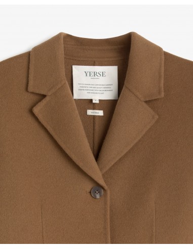 Abrigo midi de lana doble faz handmade Yerse camel