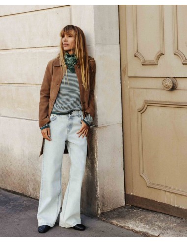 Abrigo midi de ante Yerse camel