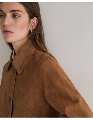 Abrigo midi de ante Yerse camel