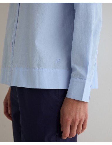 Camisa de popelín de algodón orgánico Yerse azul cielo