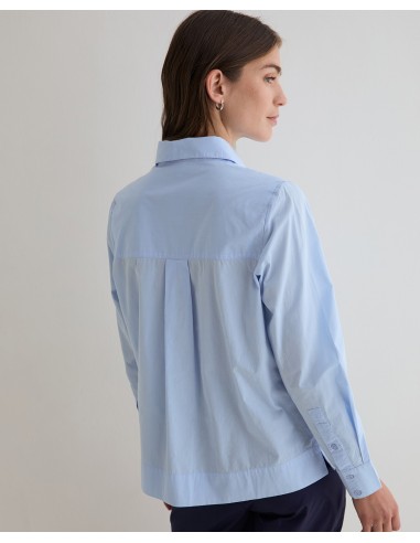 Camisa de popelín de algodón orgánico Yerse azul cielo