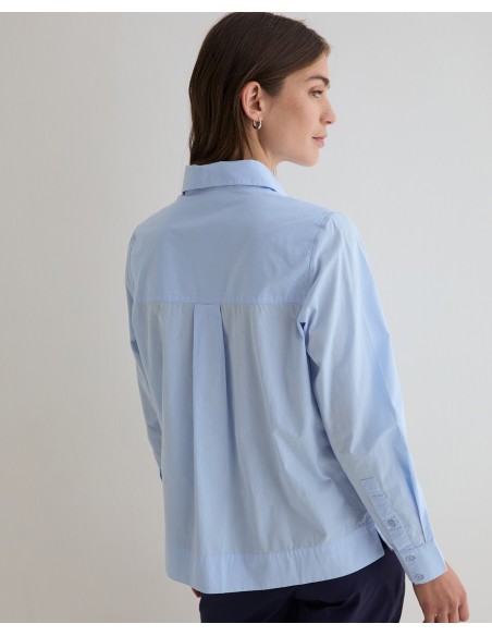Camisa de popelín de algodón orgánico Yerse azul cielo