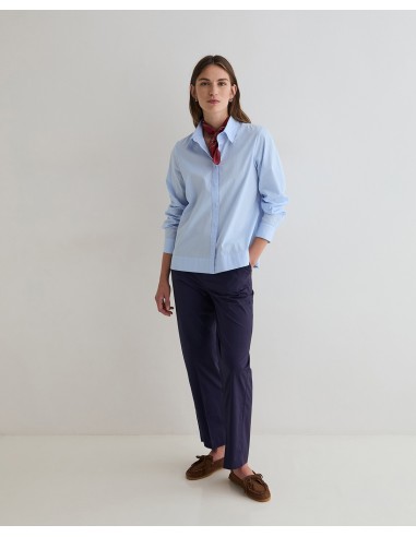 Camisa de popelín de algodón orgánico Yerse azul cielo