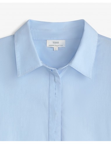 Camisa de popelín de algodón orgánico Yerse azul cielo
