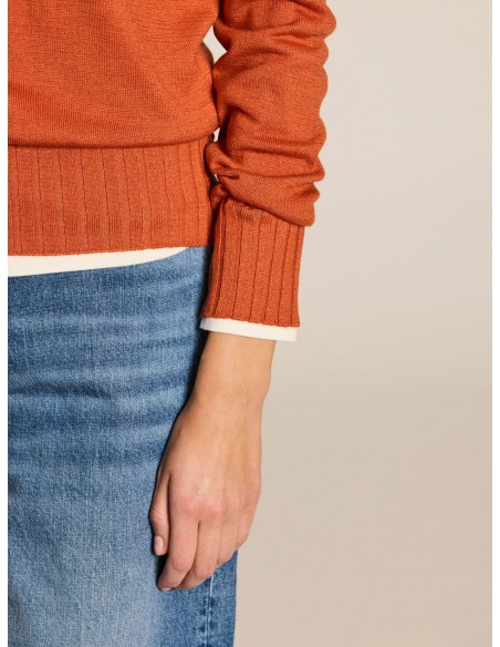 Jersey básico de punto liso Olivia en naranja · Escorpion