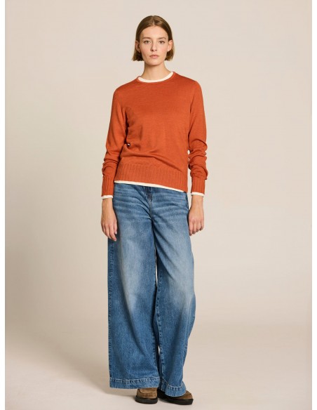Jersey básico de punto liso Olivia en naranja · Escorpion