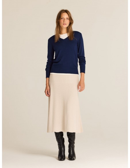 Jersey de cuello pico Rose en azul marino · Escorpion