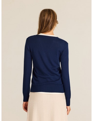 Jersey de cuello pico Rose en azul marino · Escorpion
