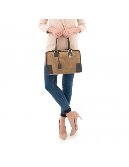 Bolso bowling grande de piel Natural de El Potro en topo