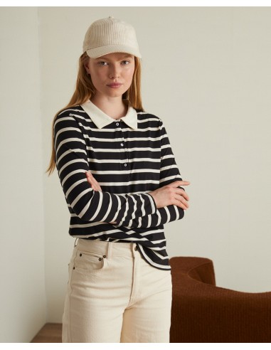 Camiseta rallas cuello polo