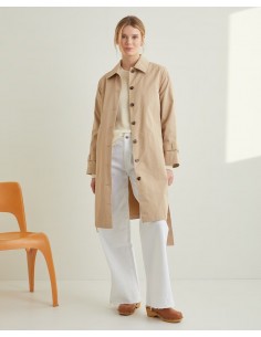 Gabardina watter repelient cuello camisero