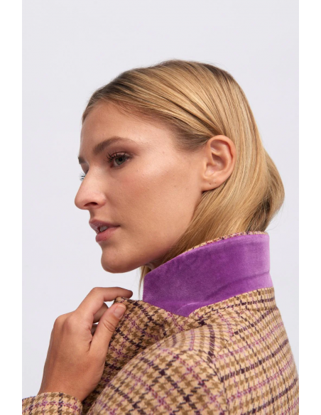 Americana "Salduero" - detalle del interior del cuello levantado.