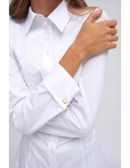 Camisa "Adale" - detalle de puños y mangas.