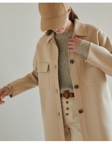 Abrigo cuello camisero handmade color beige