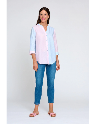 Camisa "Lieja" - combinada con jeans azules