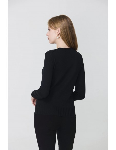 Jersey Básico de Lana Merina Cuello Redondo - color negro Jersey Básico de Lana Merina Cuello Redondo - color negro