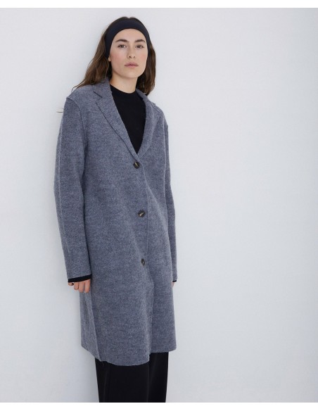 Abrigo Largo de Lana "Isola" gris