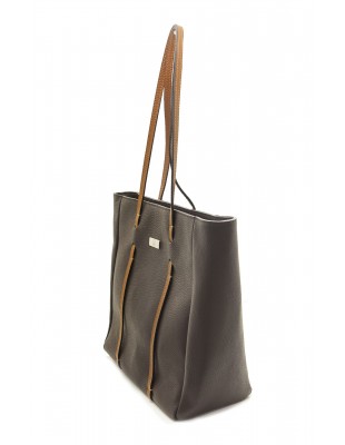 Bolso Kalesa de Piel Vacuno con Cremallera Taupe 2