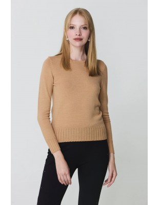Jersey Escorpion cuello redondo color  almendra