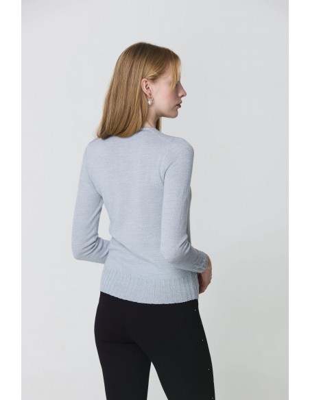 Jersey Escorpion cuello redondo color  gris (vista posterior)