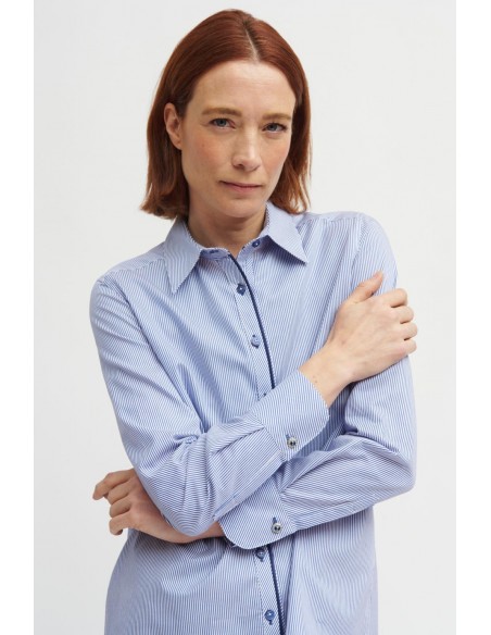 Camisa "Meyer" Azul Medio 100% Algodón - Tinta y Bariloche